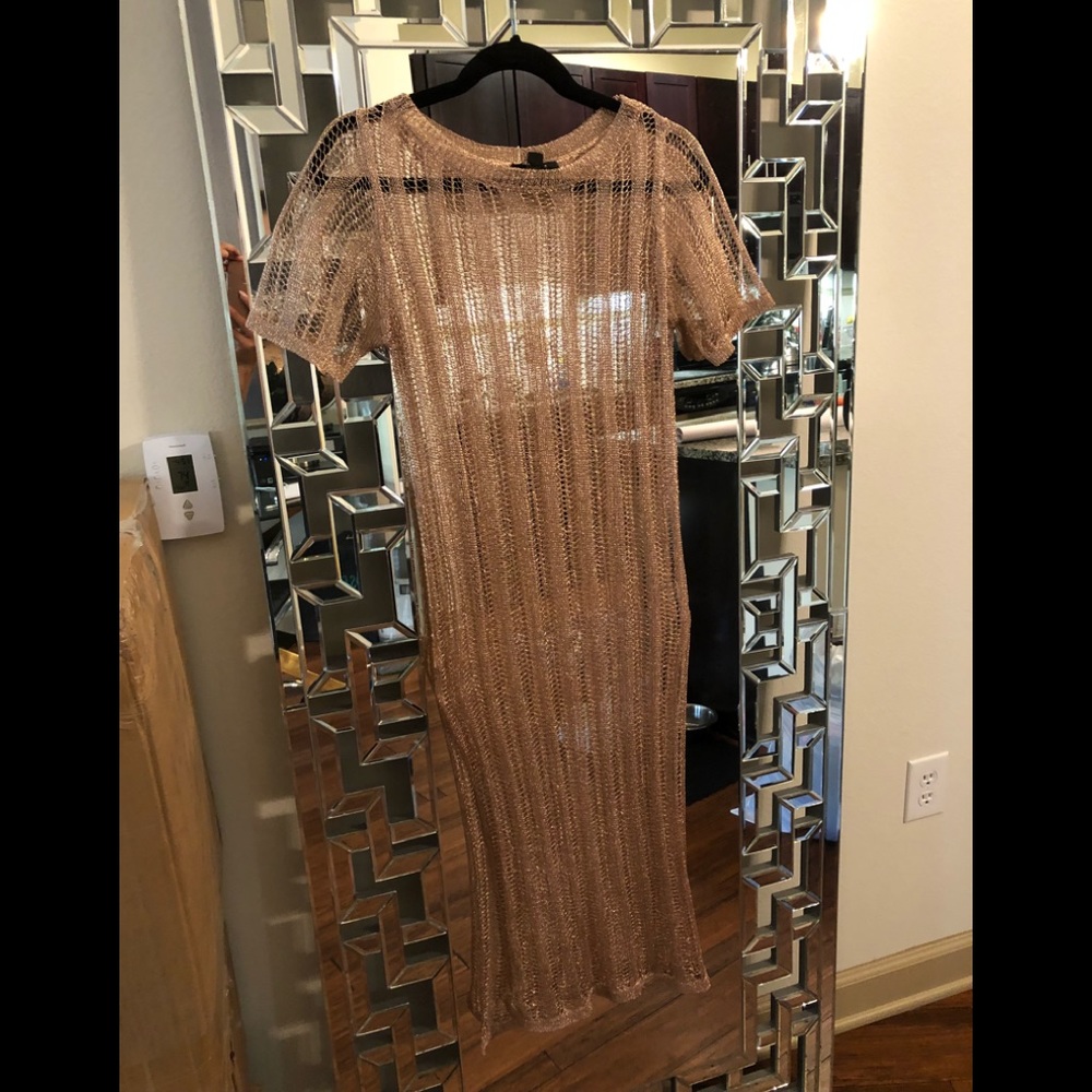 Rose gold metallic tunic